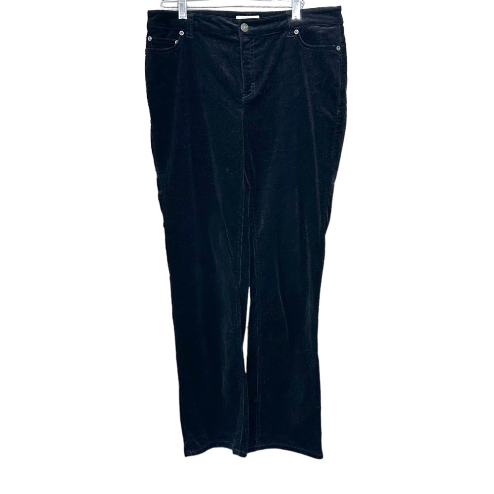 Charter Club Pant Shop Women Sz 6 Pants Black Corduroy Straight Leg Cotton Blend